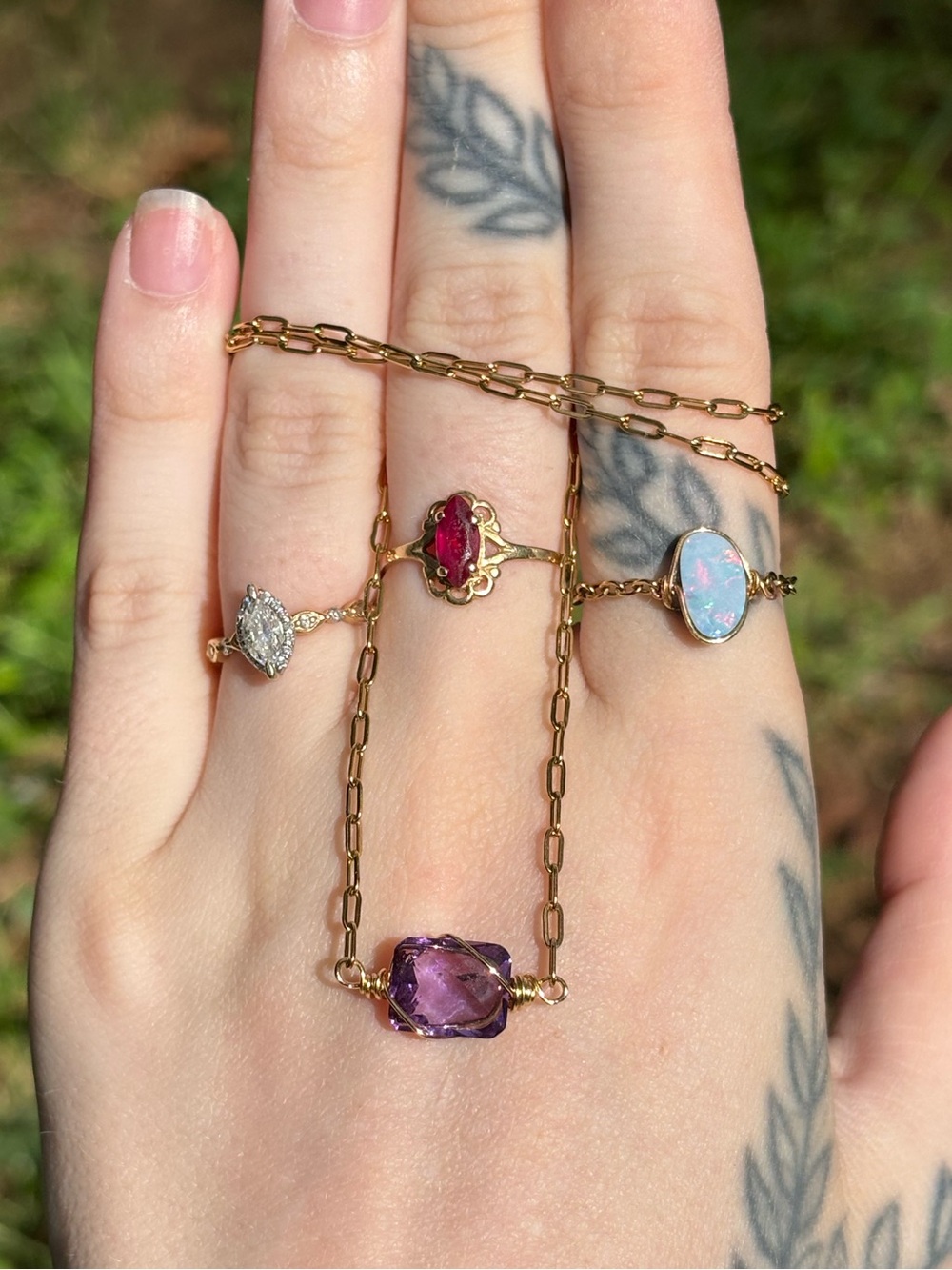 Amethyst built in necklace